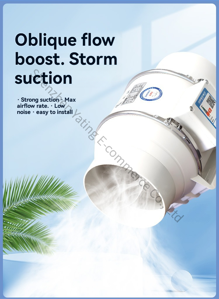 Commercial Kitchen Exhaust - 4inch Commercial Exhaust Fan Pipeline Exhaust