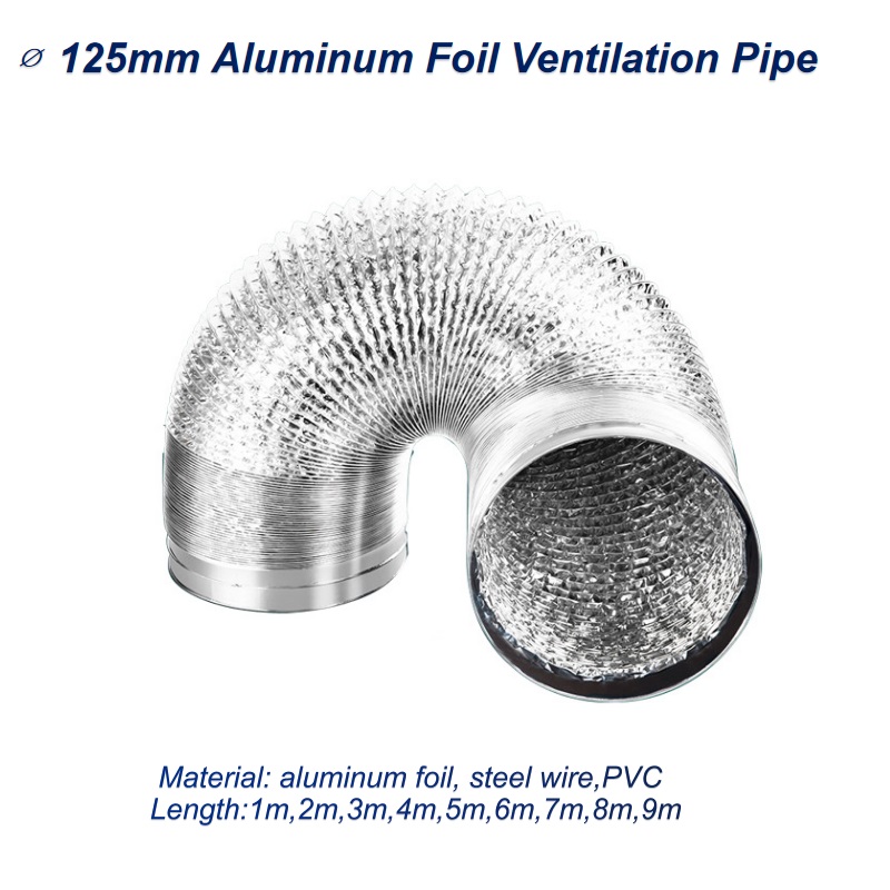 Commercial Kitchen Exhaust - ∅125mm Aluminum Foil Ventilation Pipe Scalable