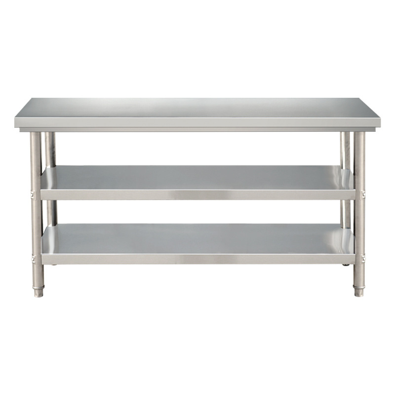 Commercial Kitchen Prep Table - Stainless Steel Double Layer Work Table,