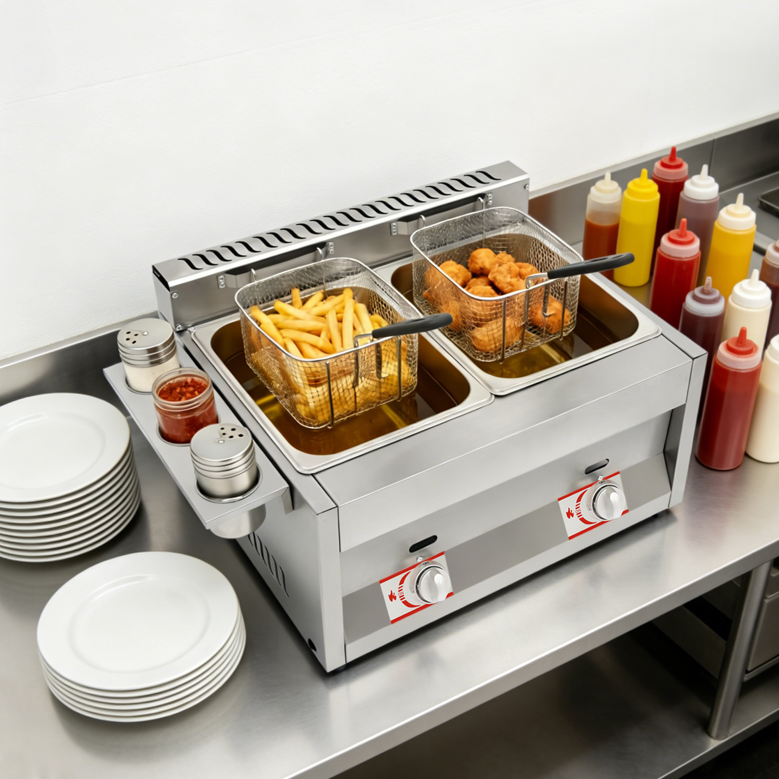 Commercial Dual Tank Deep Frye - Deep Fryer Commercial 评论和价格