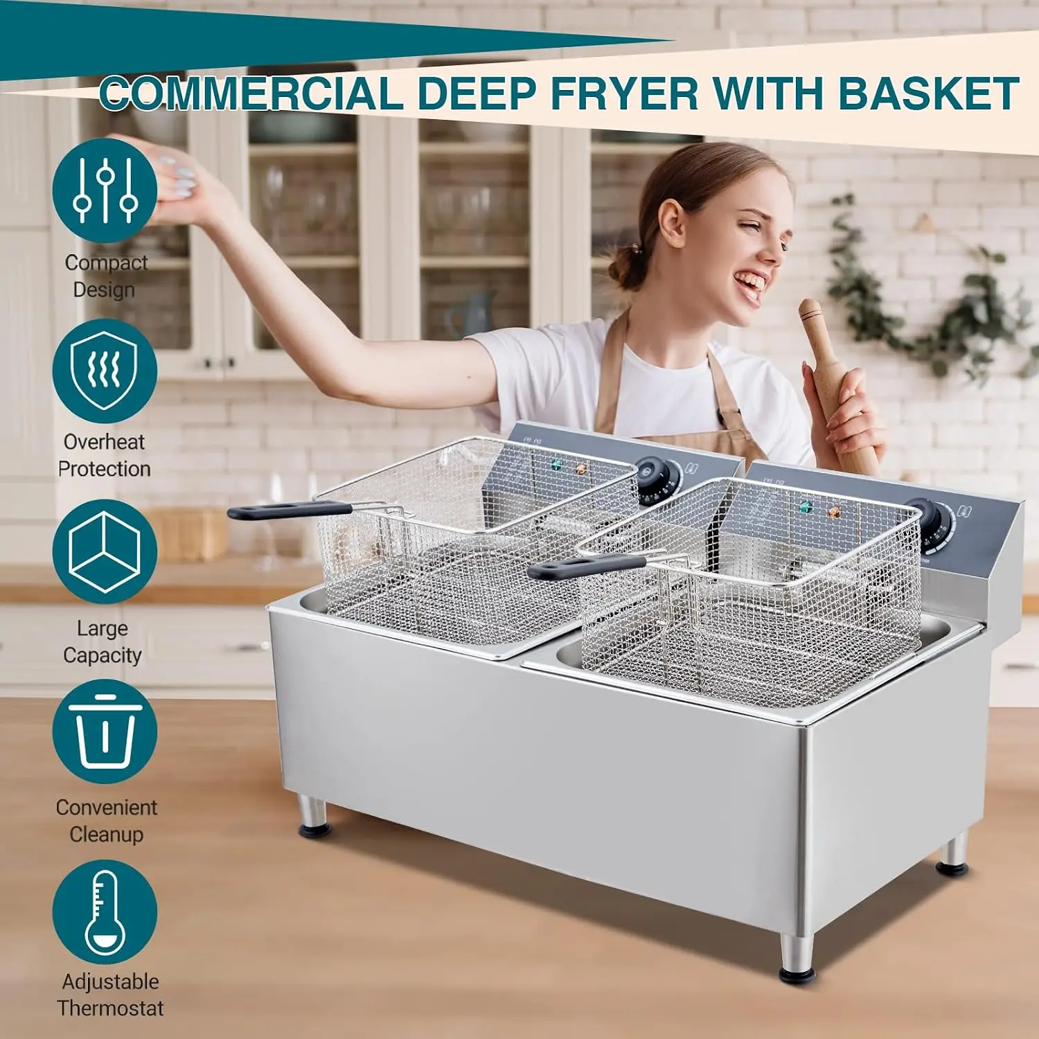 23.2 Quart Commercial Electric - Deep Fryer Commercial 评论和价格