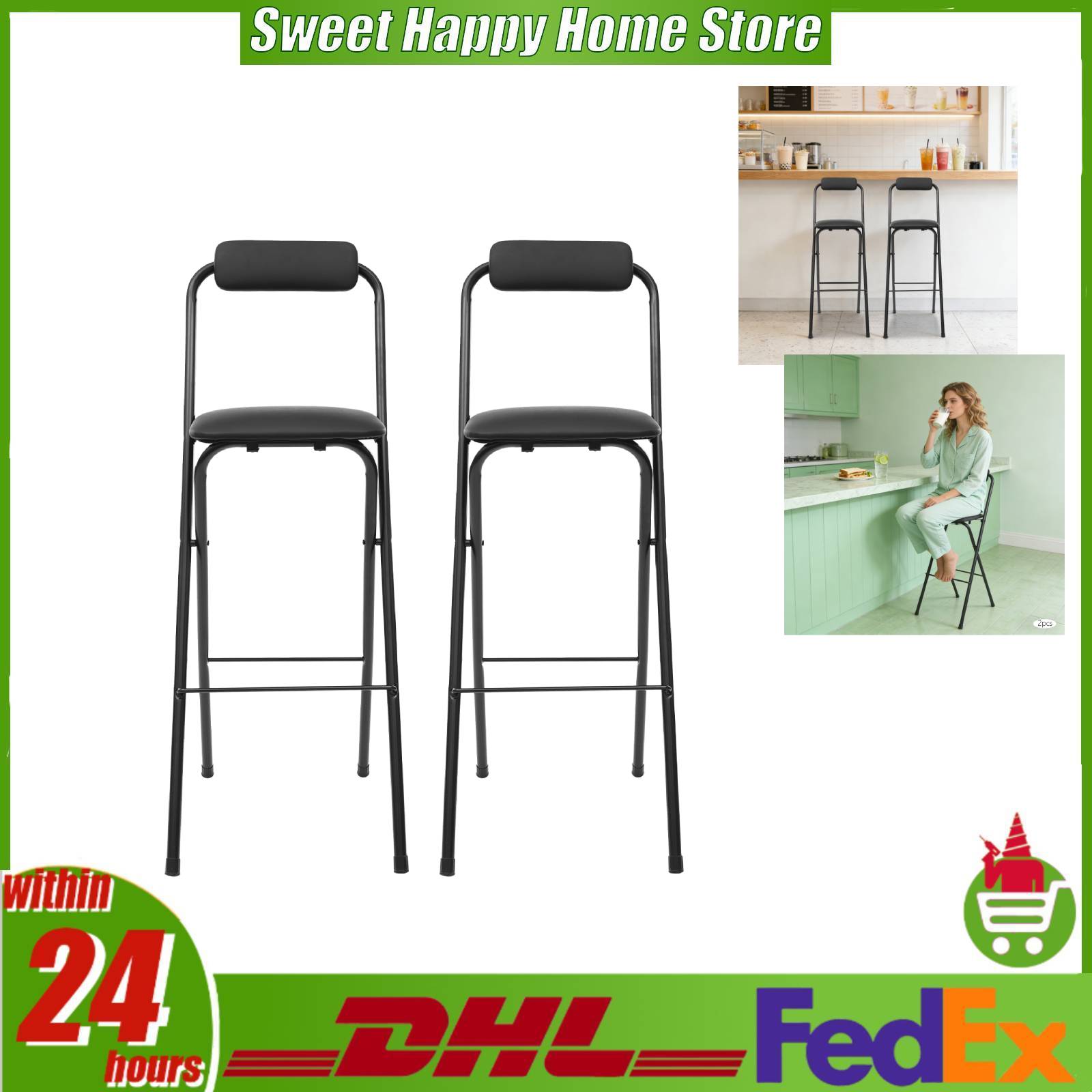 2 Pack Folding Bar Stools Port - Commercial Kitchen Hardware 评论和价格