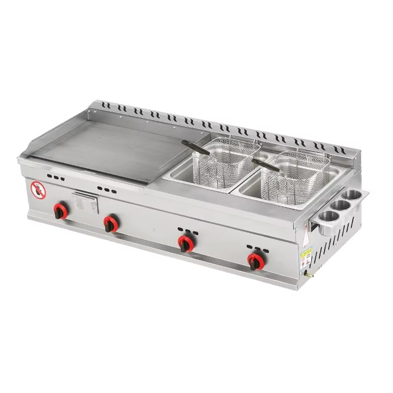 Commercial Gas Grill + Double  - Deep Fryer Commercial 评论和价格