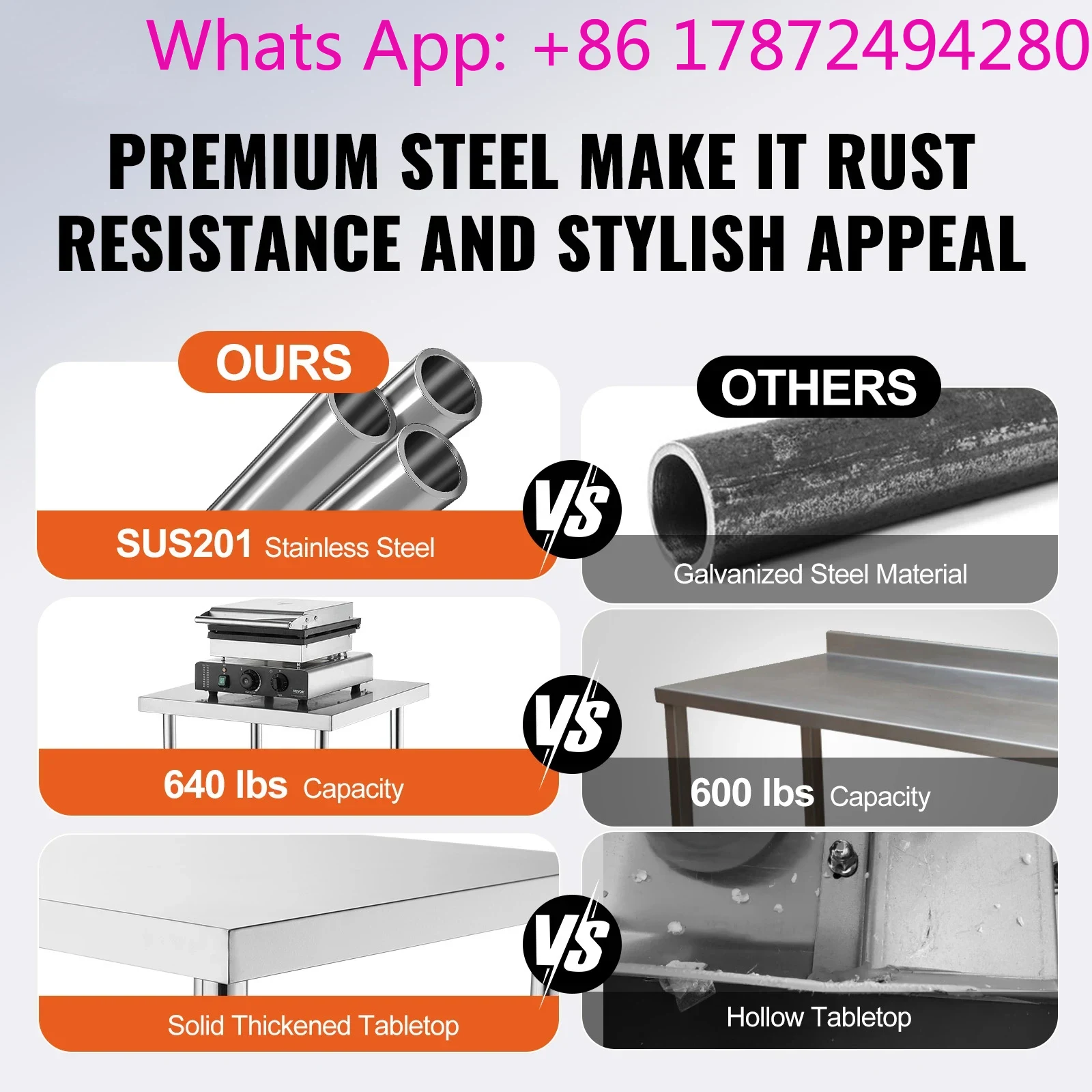 Stainless Steel Prep Table Hig - Commercial Kitchen Prep Table 评论和价格