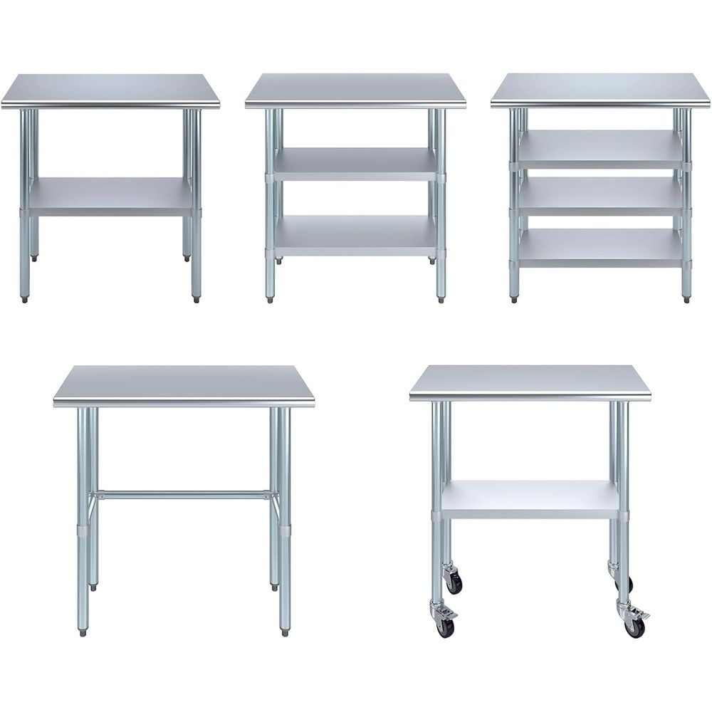 StainlSteel Table + Add Caster - Commercial Kitchen Prep Table 评论和价格