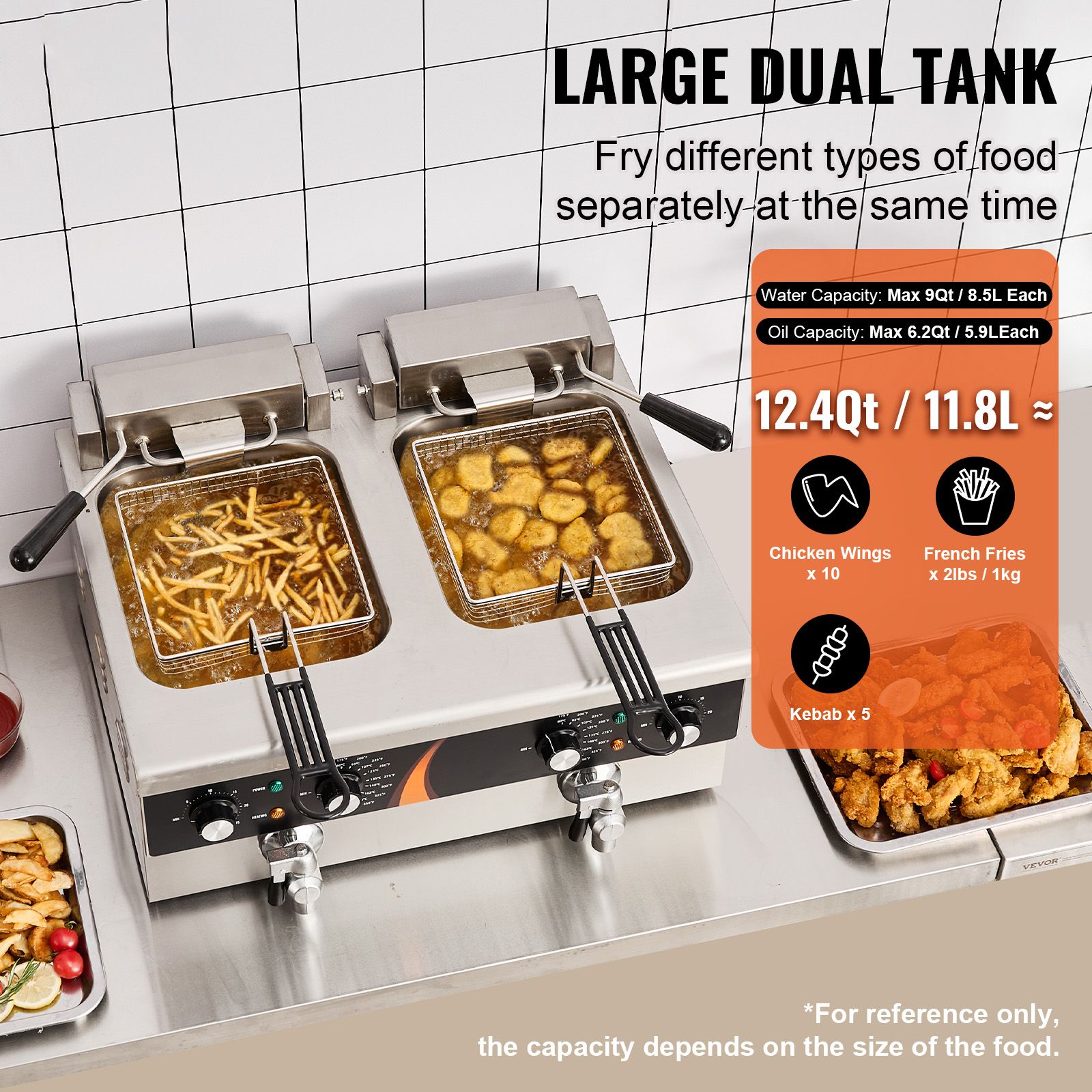 Commercial Deep Fryer 3500W, D - Deep Fryer Commercial 评论和价格